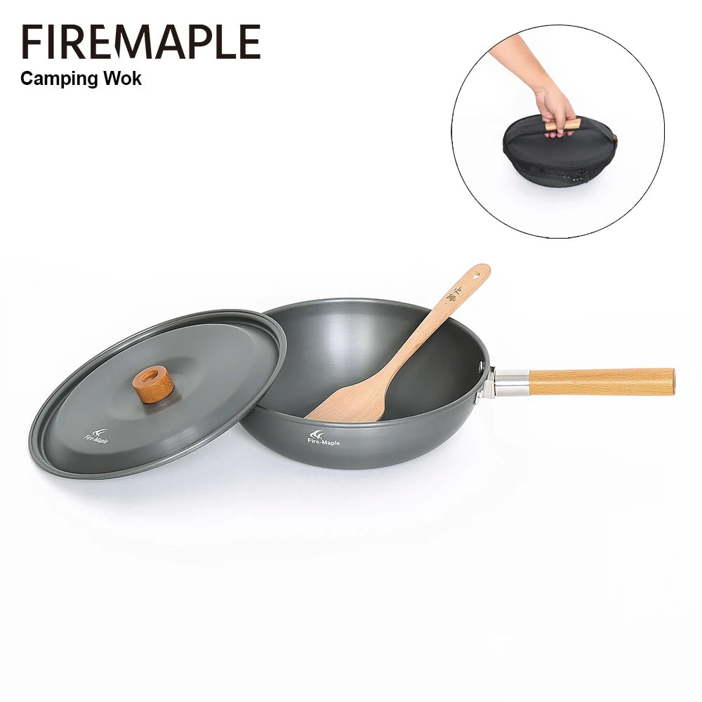 Fire-Maple Camping Wok – Lightweight Frying Pan & Stew Pot with Carry Bag | Outdoor Cooking
