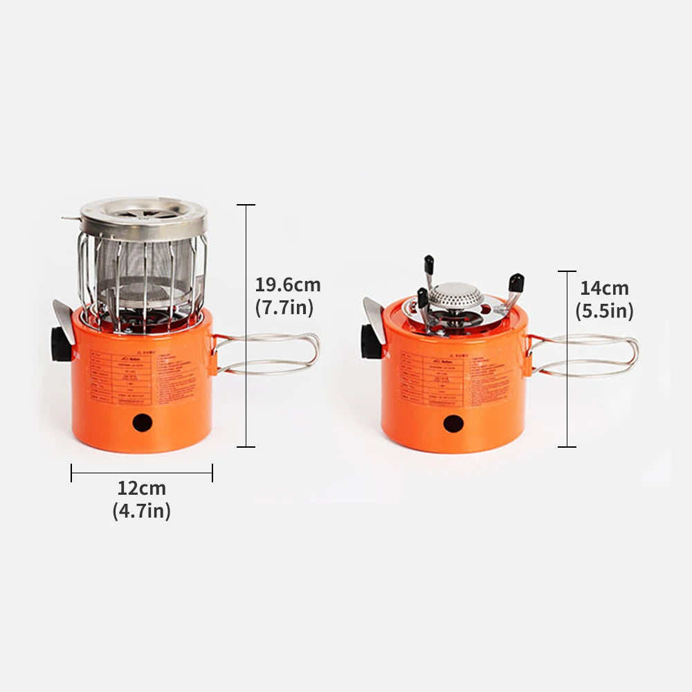 Portable 2000W Gas Heater with 1M Gas Pipe – Outdoor Camping Stove & Heater for Ice Fishing, Hiking, and Tents