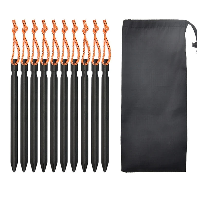 10Pcs Heavy-Duty Aluminum Alloy Tent Stakes – Secure Your Shelter Anywhere