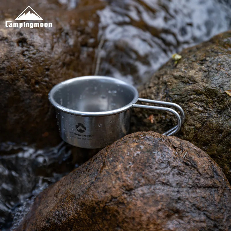 CAMPINGMOON S050 Small Stainless Steel Mug – Portable Outdoor Coffee Cup for Camping & Kungfu Tea