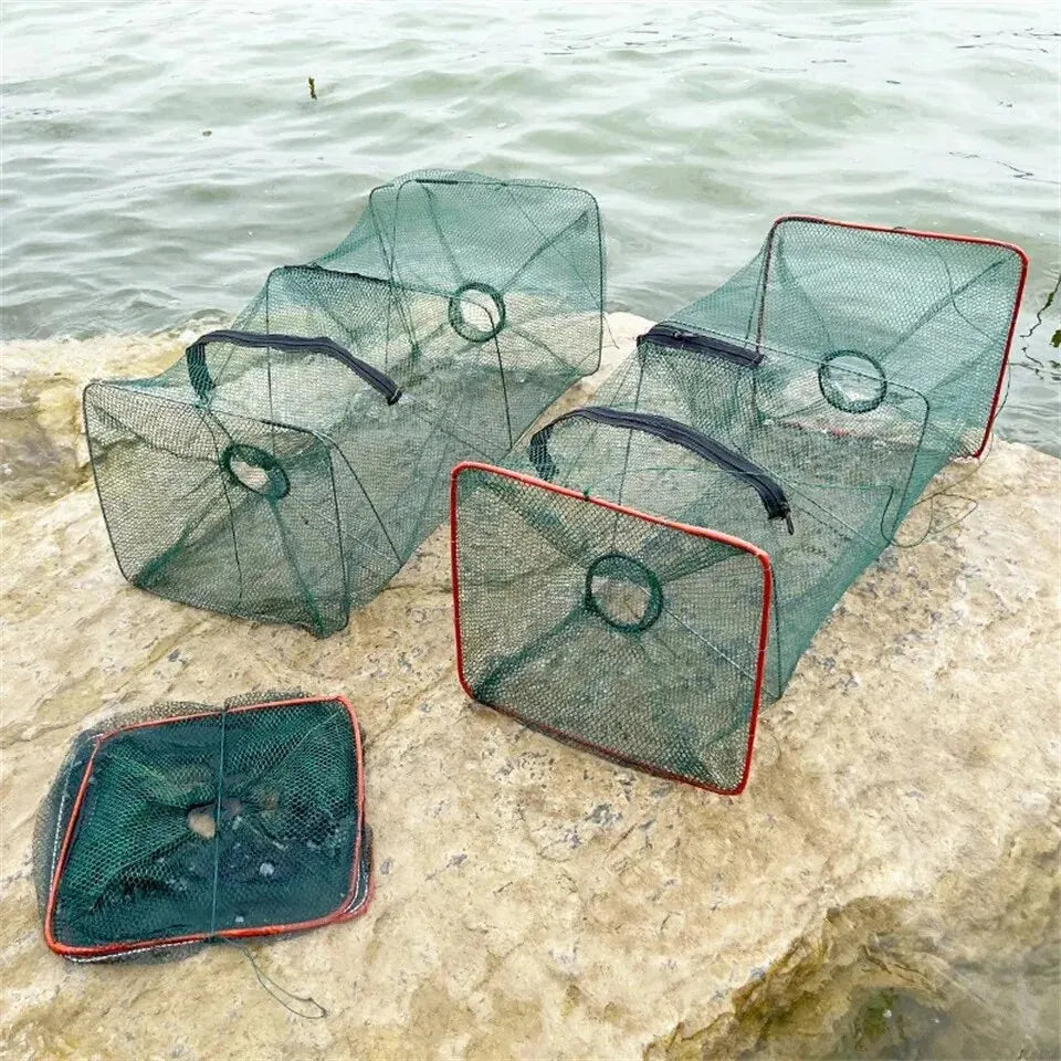 Collapsible Cast Net - Durable Nylon Mesh | Fine Trap for Crab, Shrimp &amp; Crayfish