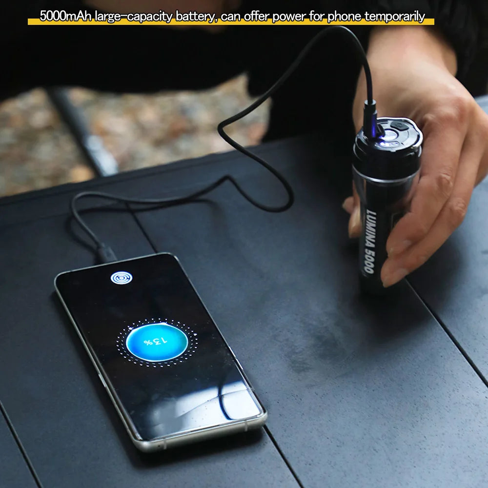 Soomloom 2-Way Camping Lantern – 5000mAh Rechargeable LED Light