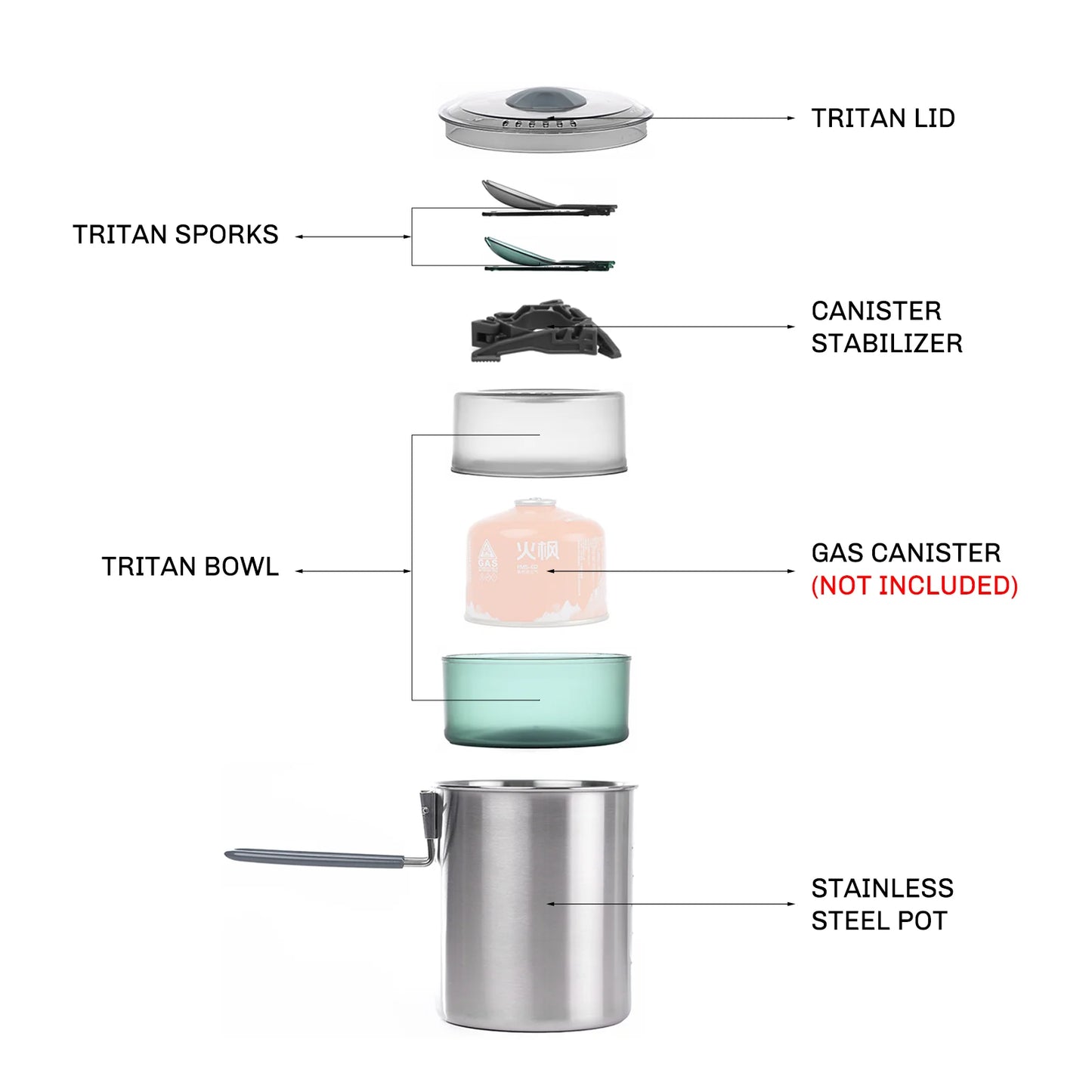Fire-Maple Antarcti Duo Camping Cooking Set – 1.6L Stainless Steel Pot & Cooking Set for Outdoor Adventures