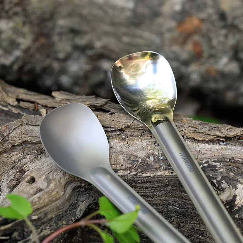 Tiartisan Titanium Long Handle Spork Spoon Cutlery Ultralight Tableware Outdoors Portable Dinnerware Camping Equipment