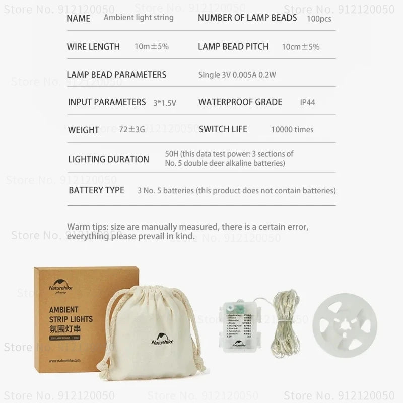 Naturehike Outdoor Ambient Light String – Portable Decorative LED Lamps for Camping