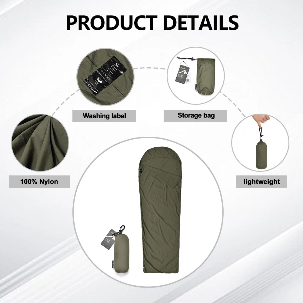 Outdoor Camping Sleeping Bag Liner – Ultralight Mummy Travel Companion