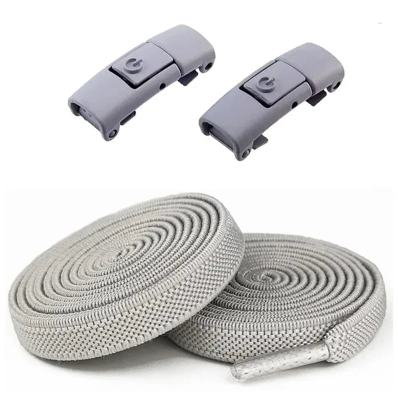 8MM No-Tie Elastic Shoe Laces with Press Lock – Widened Flat Design for Kids & Adults