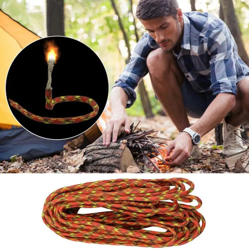 25ft Outdoor Wax-Dipped Jute Fire Starter Rope – Waterproof Ignition Cord for Camping, Survival & Emergency Use