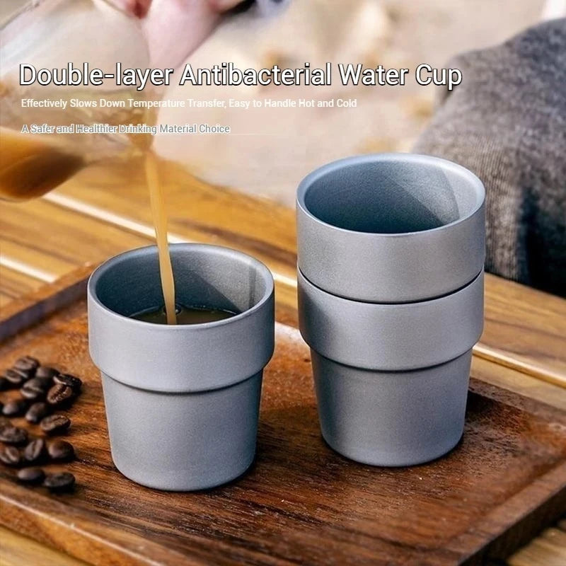 175ml Double Wall Titanium Alloy Cup – Ultra-Light Insulated Mug