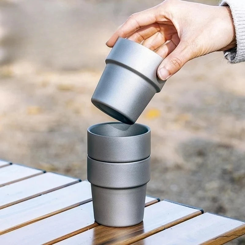 175ml Double Wall Titanium Alloy Cup – Ultra-Light Insulated Mug