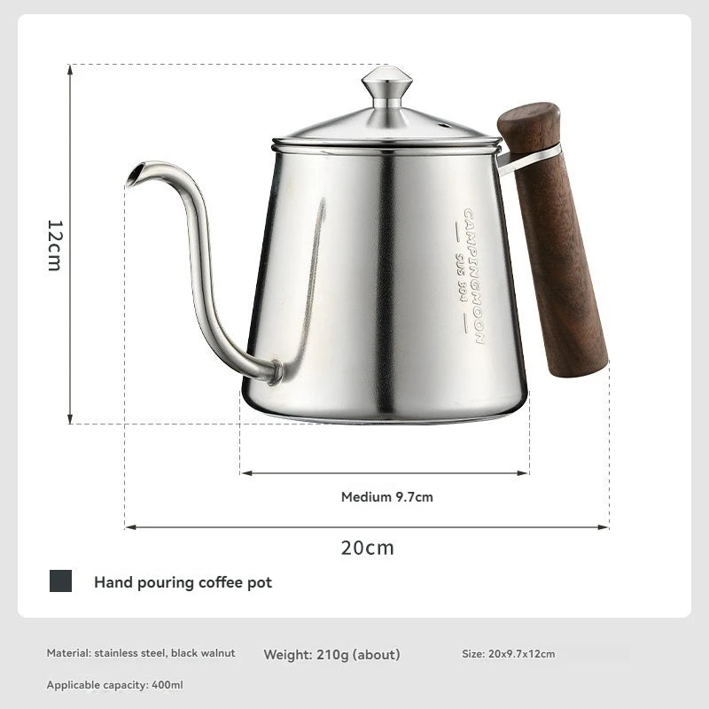 CAMPINGMOON 304 Stainless Steel Coffee Hand Pot – Precision Pour-Over Kettle for Outdoor Brewing