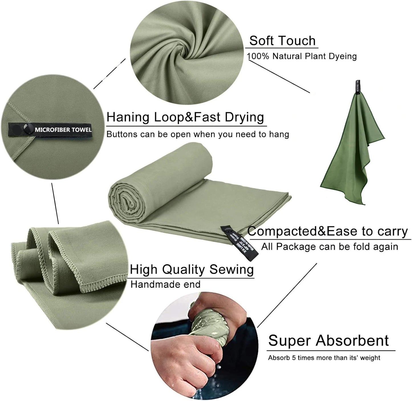 Quick-Drying Microfiber Camping Towel – Super Absorbent & Ultra-Light