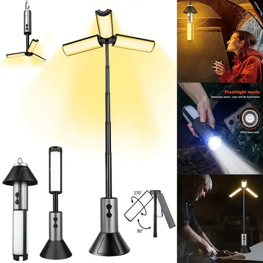 Rechargeable LED Camping Light – Telescopic Flashlight & Outdoor Lantern