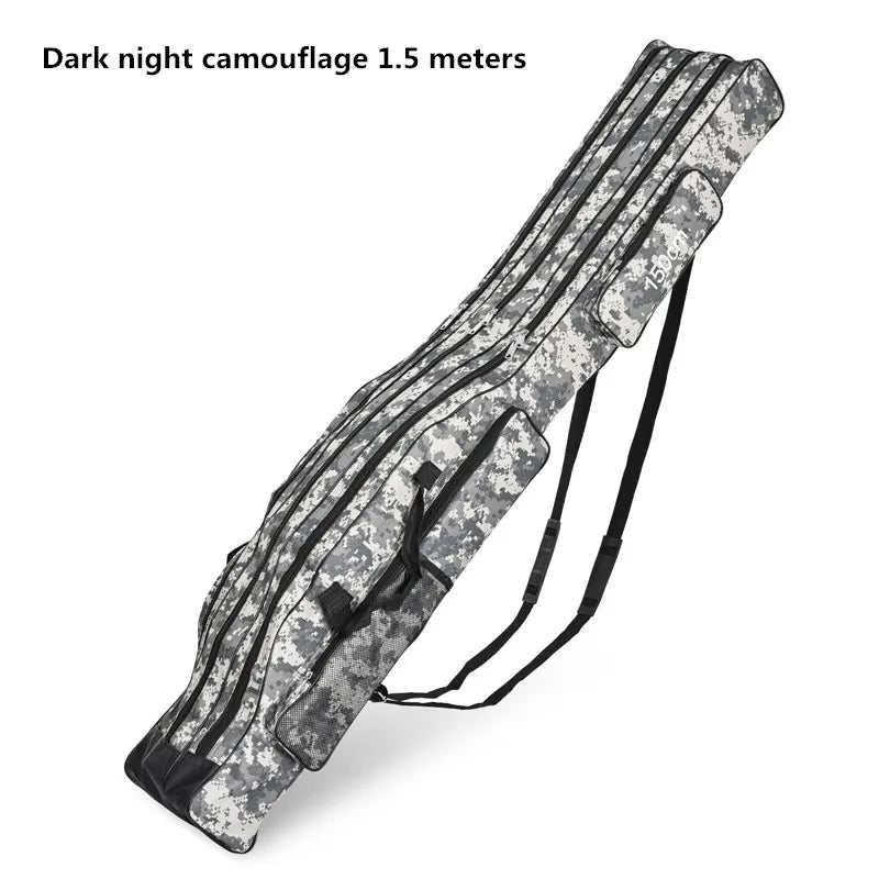 Three-Layer Foldable Fishing Rod Bag – Spacious & Durable Outdoor Storage