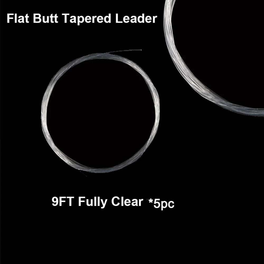Maximumcatch Tapered Leader – Fully Clear/Yellow with Clear Tip Fly Fishing Leader Line (9ft/15ft, 3X-5X)