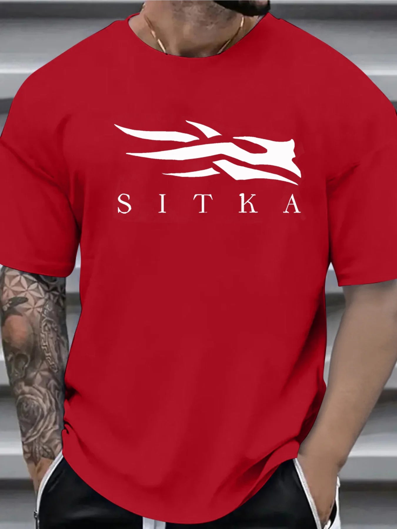 Men’s SITKA Letter Print T-Shirt