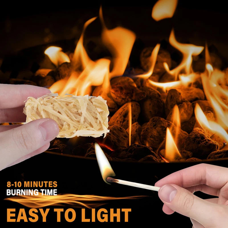 Natural Wax Wood Fire Starter Sticks – 20/40/60pcs for Campfires, BBQs, Fireplaces & Emergency Use