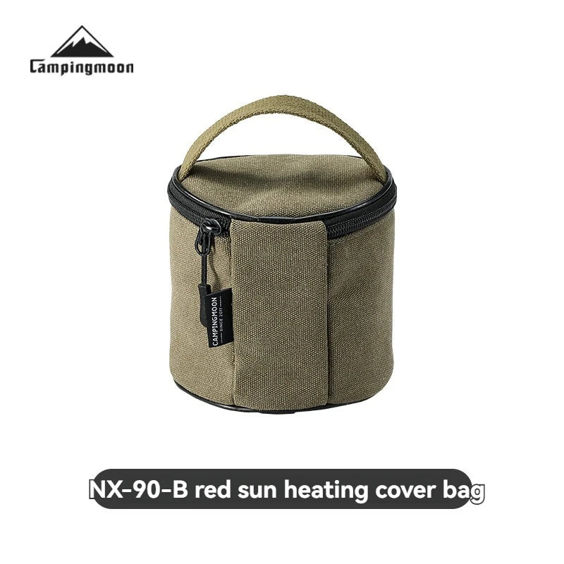 CAMPINGMOON NX-90-B Red Sun Heating Hood Storage Bag – Thickened Canvas Handheld Bag for Camping & Outdoor Gear