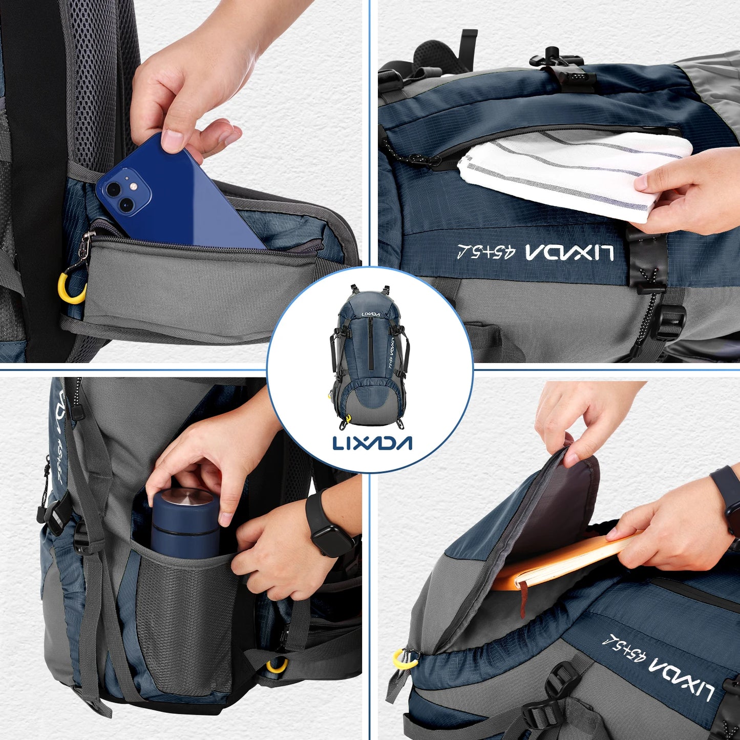 50L Waterproof Outdoor Backpack with Rain Cover