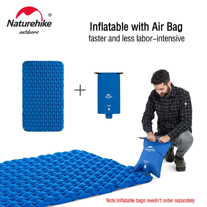 Naturehike Ultralight Double Air Mattress – Inflatable Folding Sleeping Pad for Camping, Hiking