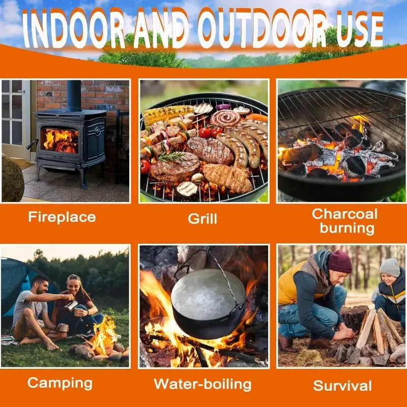 100pcs Natural Fire Starters – Easy Ignition for Fireplaces, Campfires, BBQs & More