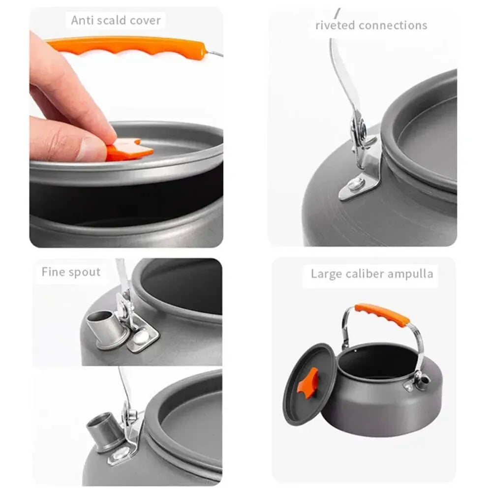 1.1L Camping Water Kettle – Lightweight Aluminum Alloy Kettle for Outdoor Adventures