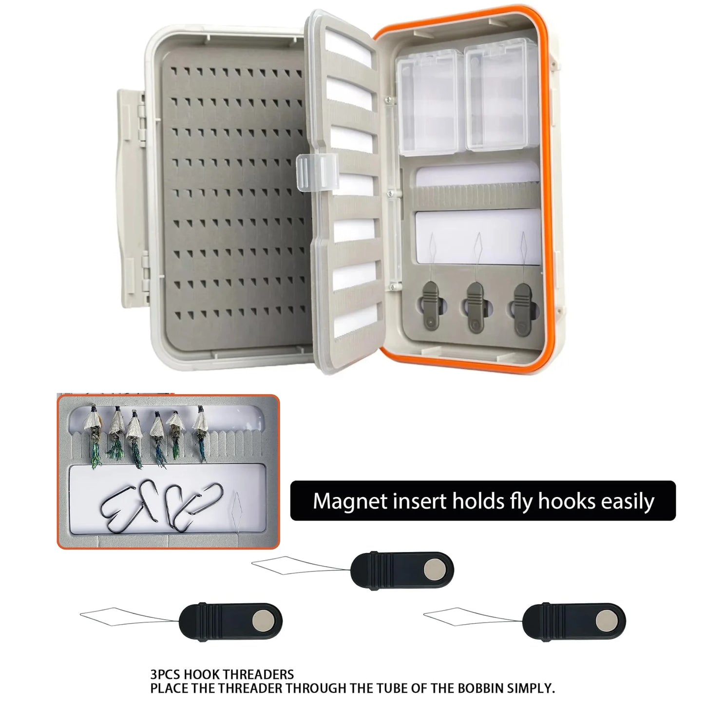 Aventik Waterproof Fly Box – 4-Layer Foam Insert, ABS Portable Lightweight Storage Case