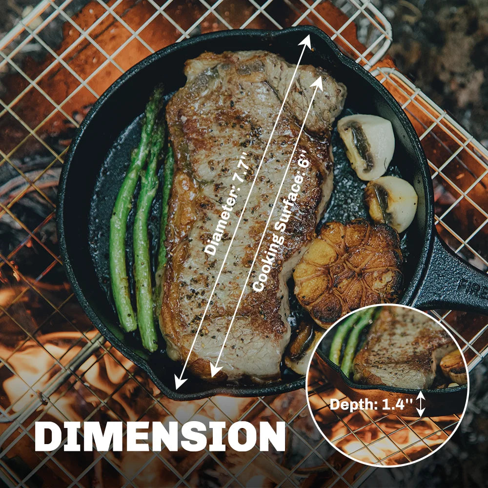 Fire-Maple Blackhawk 6'' Cast Iron Skillet – Skillet for Outdoor Cooking