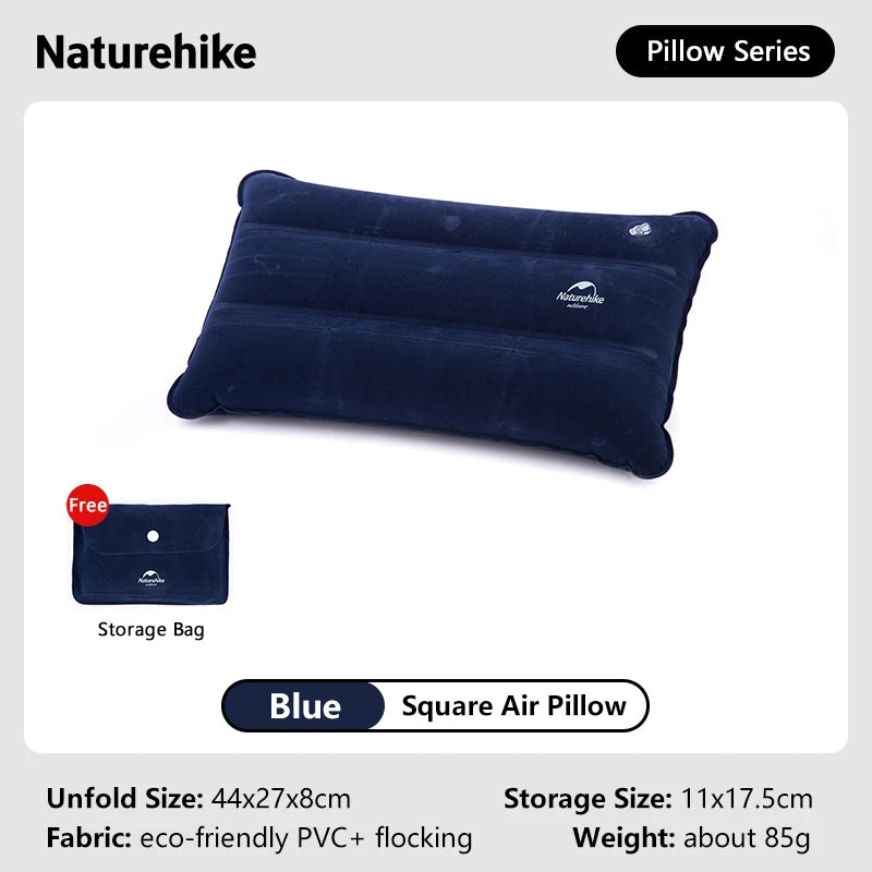 Naturehike Square Inflatable Pillow – Ultralight Folding Travel Pillow for Camping & Hiking