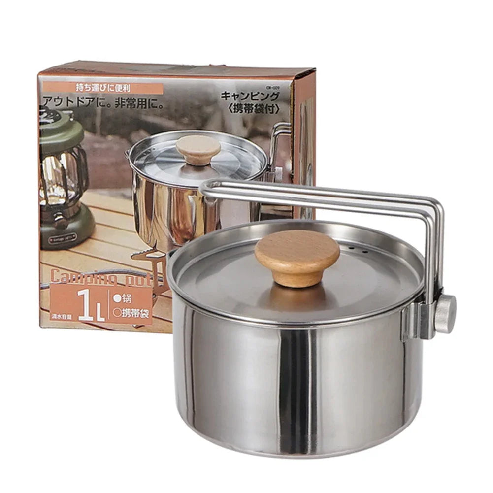 Outdoor Camping Pot Set – Durable Stainless-Steel Tableware for Every Adventure