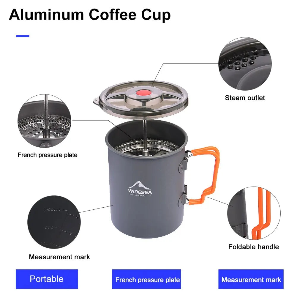 ☕ Camping Coffee Pot with French Press