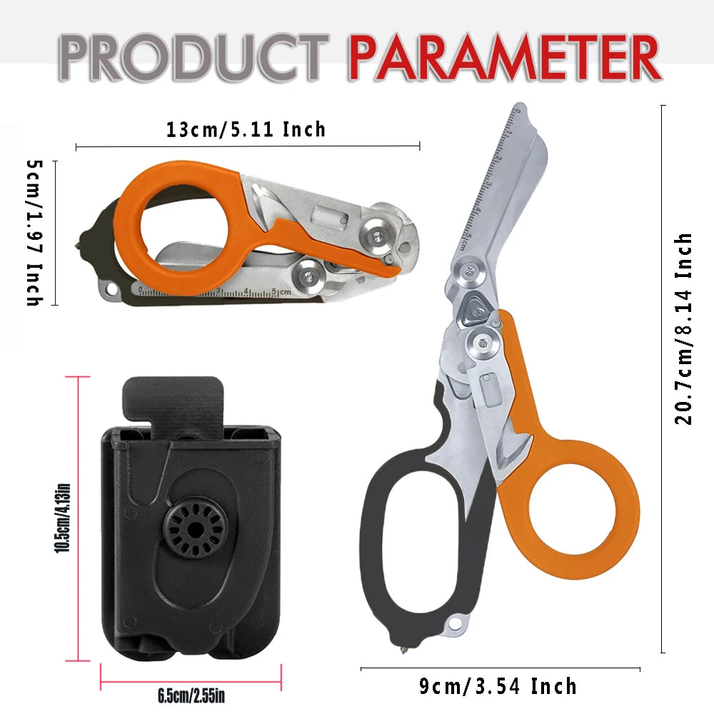 Raptor Emergency Response Shears – Multifunctional Scissors with Strap Cutter, Glass Breaker & Holster