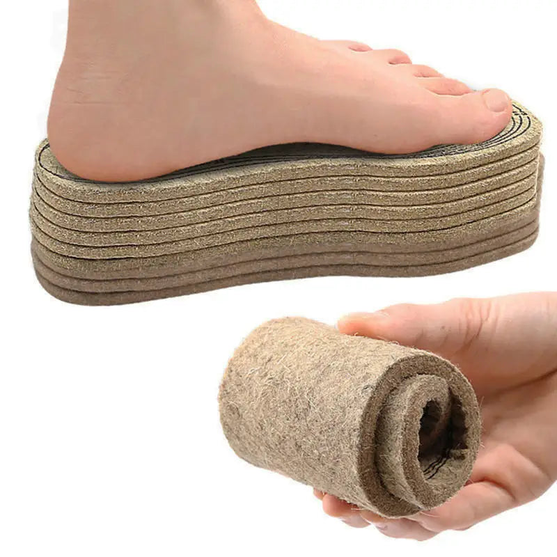 Wool Felt Insoles for Men & Women – Warm, Shock-Absorbing