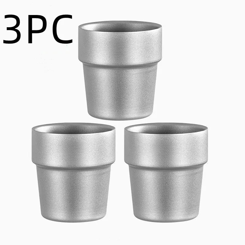 175ml Double Wall Titanium Alloy Cup – Ultra-Light Insulated Mug