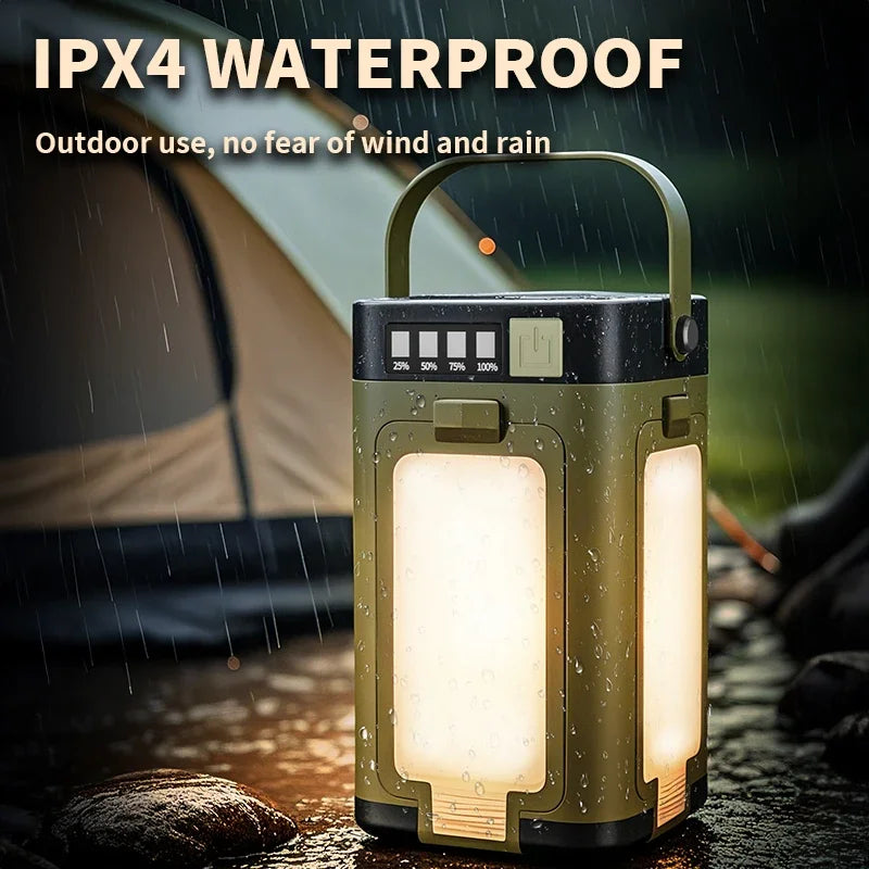 Solar Outdoor Portable Camping Light with 2000mAh Power Bank — Light, Charge, and Hang Anywhere