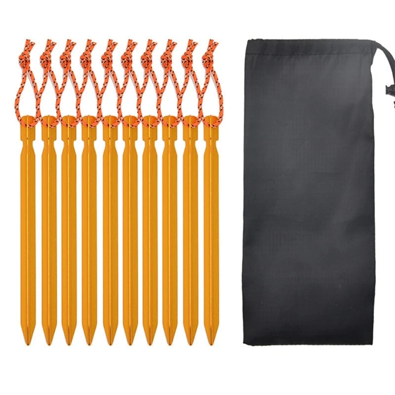 10Pcs Heavy-Duty Aluminum Alloy Tent Stakes – Secure Your Shelter Anywhere