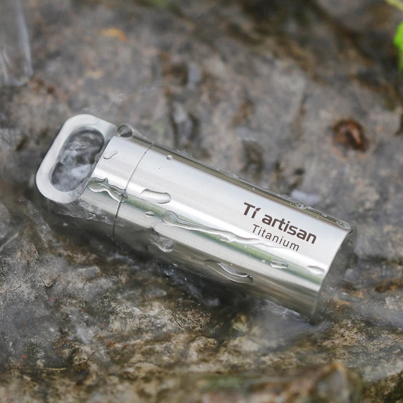 Tiartisan Pure Titanium Mini Sealed Pill Box – Ultralight Waterproof EDC Keychain