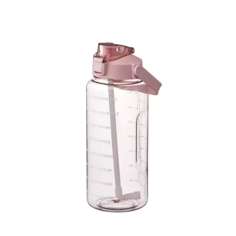 2L Large Capacity Water Bottle with Straw