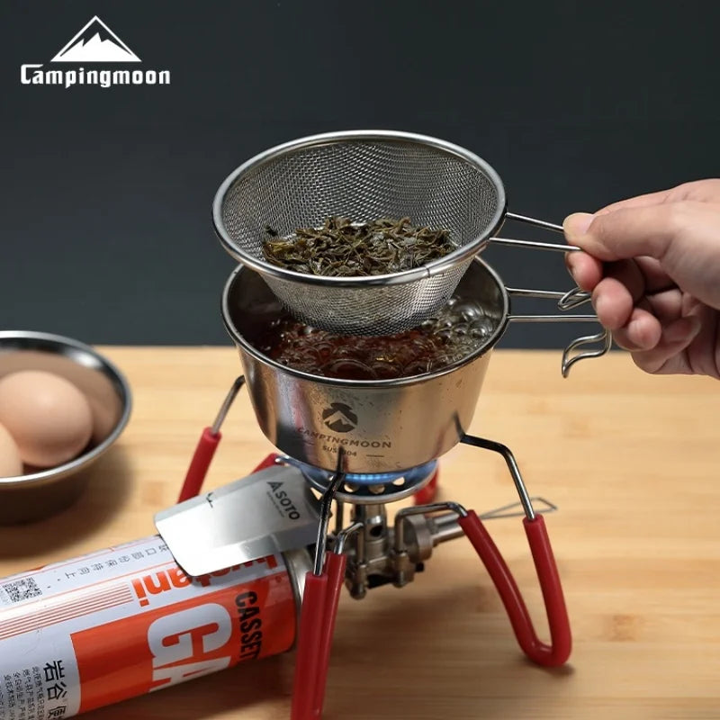 CAMPINGMOON 450ml Sierra Bowl – Stainless Steel Outdoor Tableware with Storage Bag