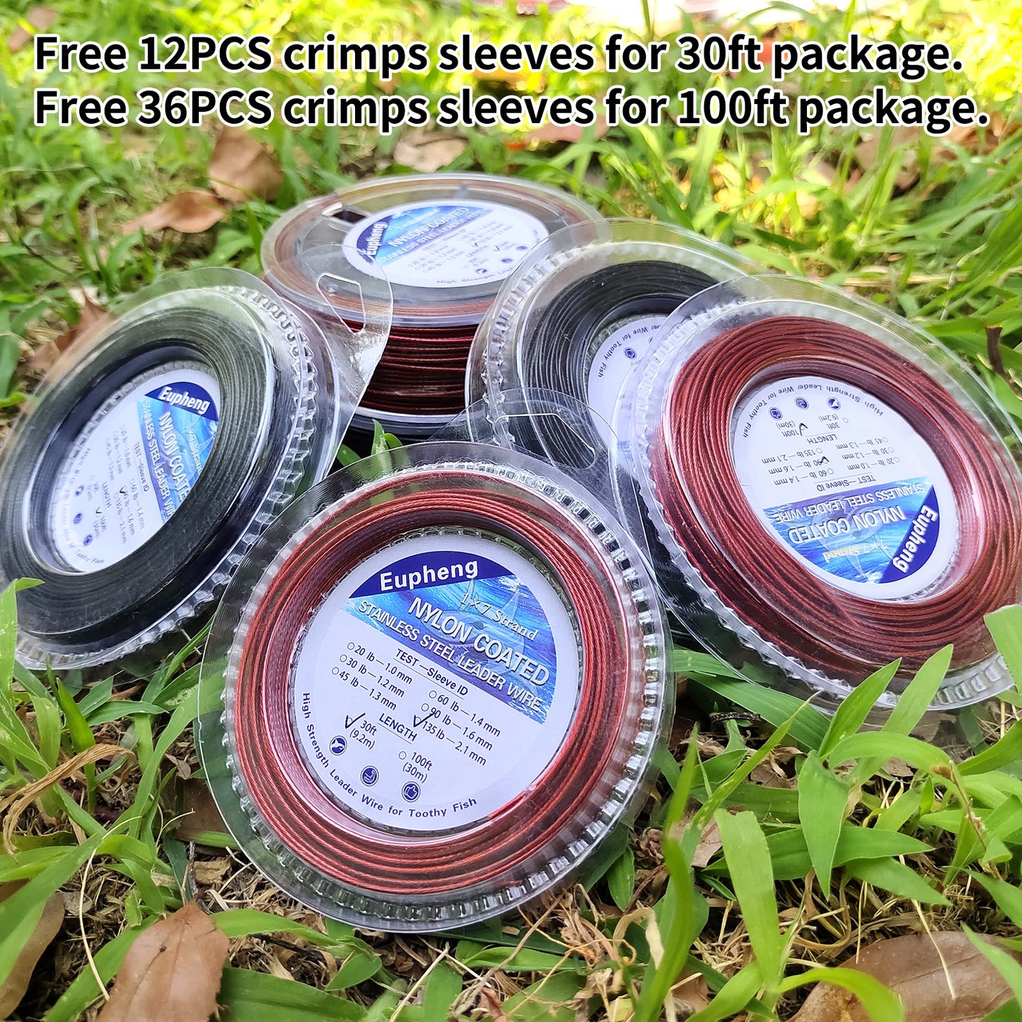 1x7 & 7x7 Nylon-Coated Stainless Steel Leader Wire – 20LB to 135LB (9.2M & 30M) for Saltwater Fishing Rigs