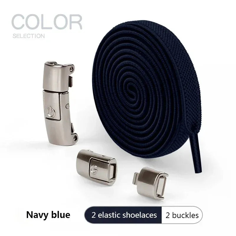 8MM No-Tie Elastic Shoe Laces with Press Lock – Widened Flat Design for Kids & Adults