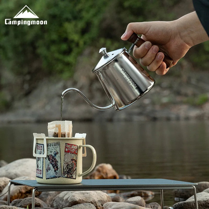 CAMPINGMOON 304 Stainless Steel Coffee Hand Pot – Precision Pour-Over Kettle for Outdoor Brewing