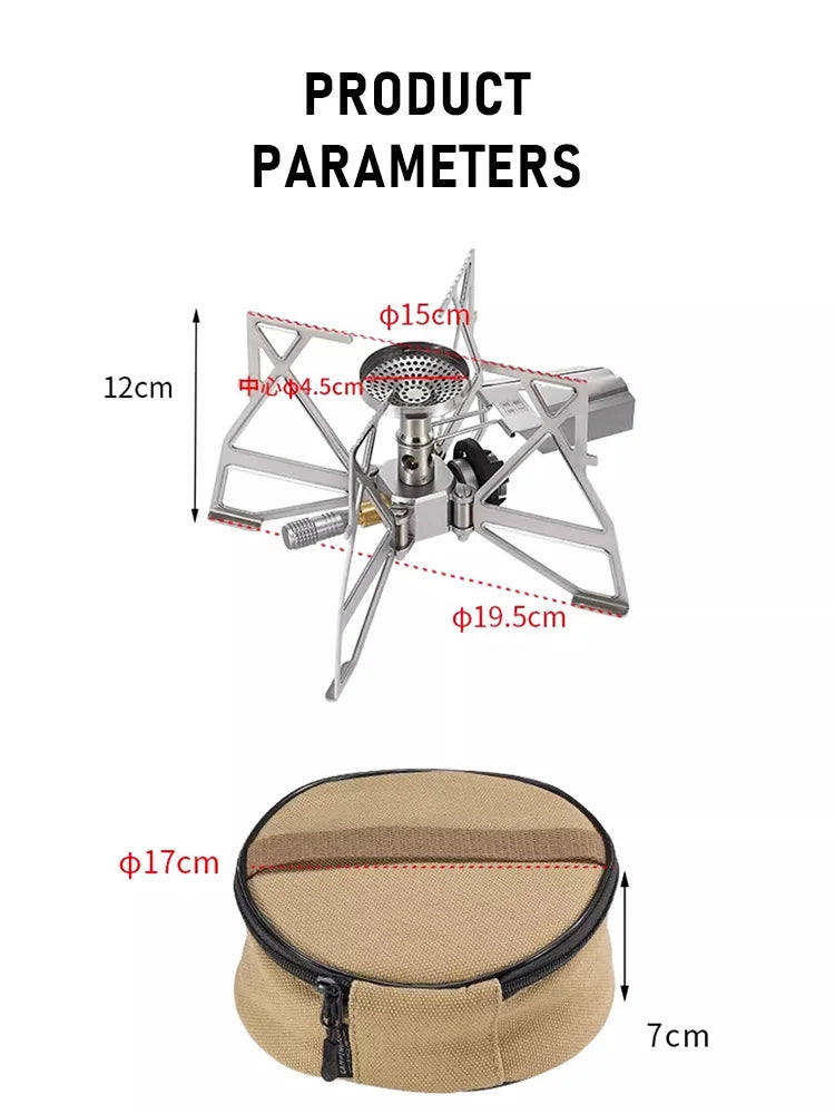 CAMPINGMOON XD-3NE Butterfly Portable Folding Gas Stove Windproof Outdoor Camping Hiking Accessory