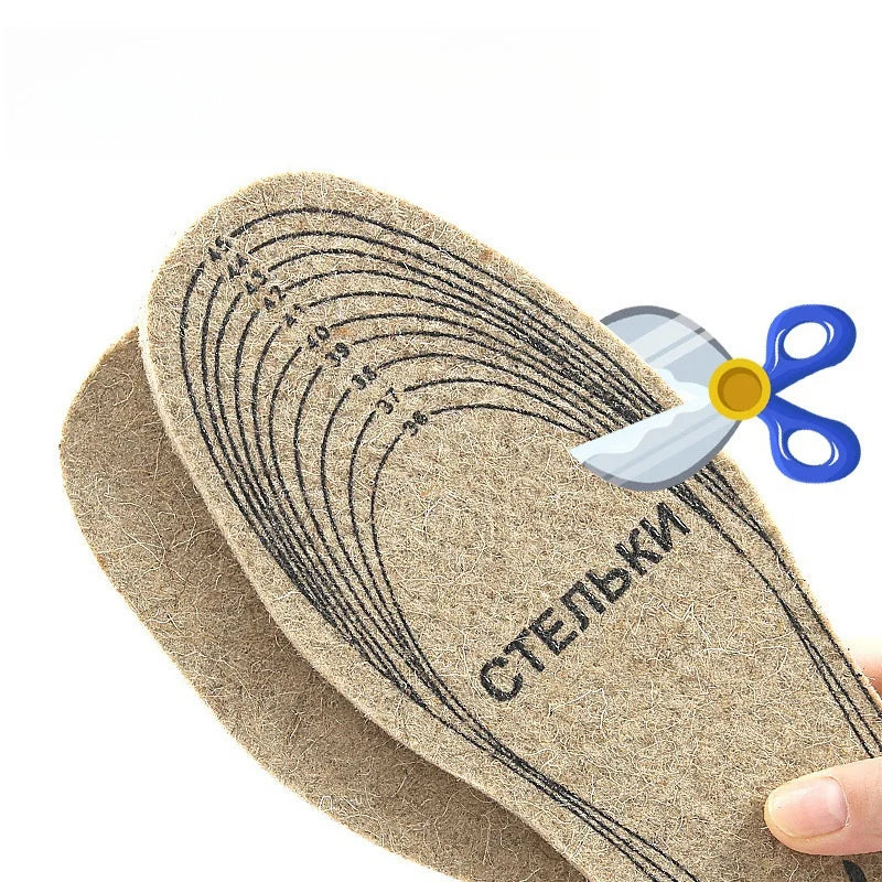 Wool Felt Insoles for Men & Women – Warm, Shock-Absorbing
