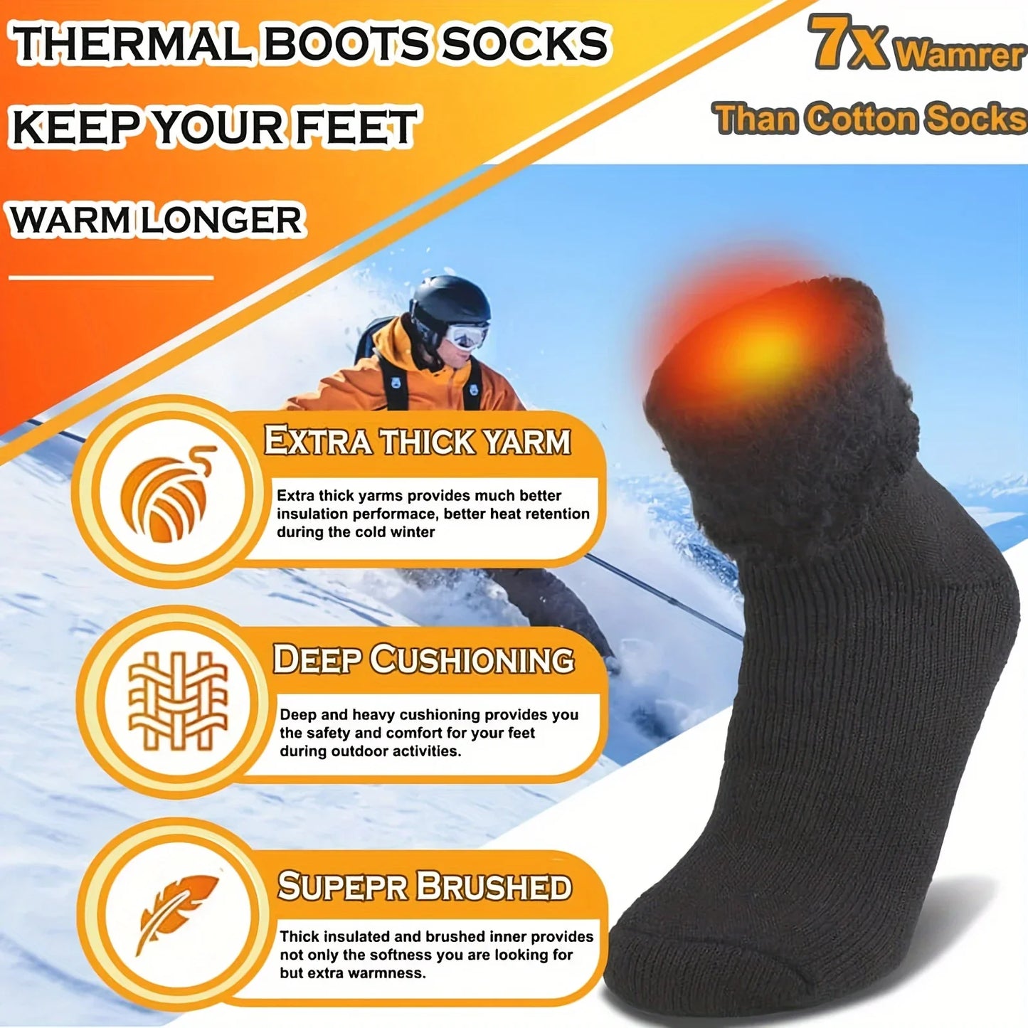 Ultra-Thick Wool Socks for Men – Winter Warmth & Cold Resistance