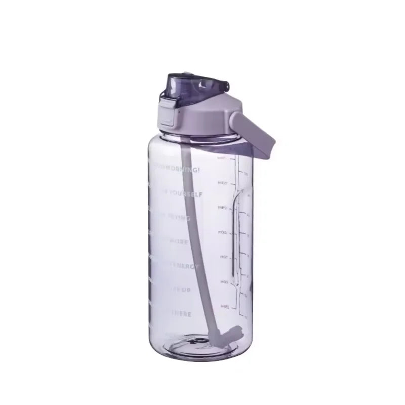 2L Large Capacity Water Bottle with Straw