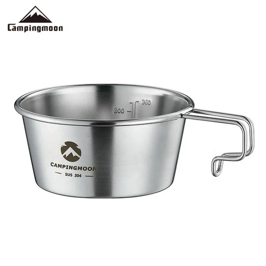 CAMPINGMOON 450ml Sierra Bowl – Stainless Steel Outdoor Tableware with Storage Bag