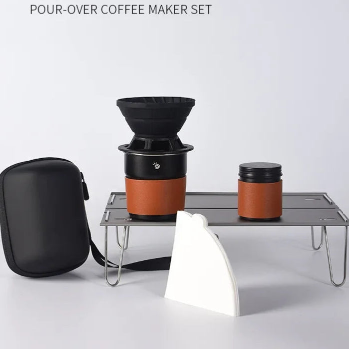 Travel Hand-Brewed Coffee Set — Portable Pour-Over Perfection for Camp, Car, or Trail