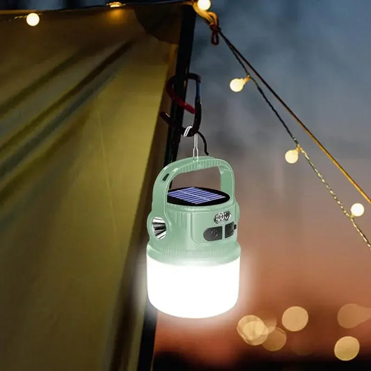 Portable LED Camping Lantern – Solar & USB Rechargeable, Waterproof & Ultra-Light