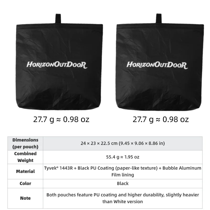 Outdoor Tyvek® Insulated Food Pouch – Ultralight Waterproof Meal Warmer Bag for Hiking, Camping & Backpacking